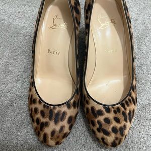 Christian Louboutin leopard wedge heels size 37